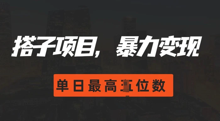 2024搭子玩法，0门槛，暴力变现，单日最高破四位数| 网创圈