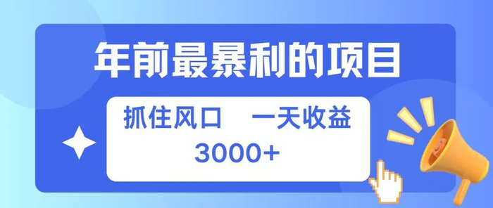 年前最暴利的项目之一，抓住风口，一天收益上k，可以过个肥年| 网创圈