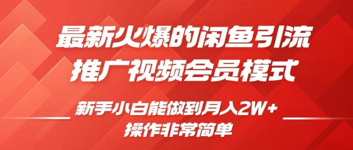 闲鱼引流推广影视会员，0成本就可以操作，新手小白月入过W+| 网创圈