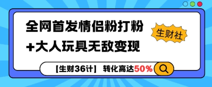 【生财36计】全网首发情侣粉打粉+大人玩具无敌变现| 副业网