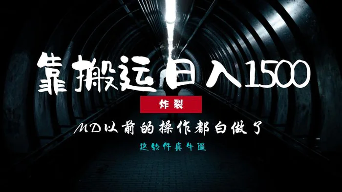 （13568期）炸裂！0基础搬运也能批量日赚1500+，以前的操作都白做了！| 网创圈