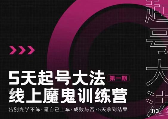 大播·五天起号魔鬼训练营，告别光学不练，逼自己上车，成败与否，5天拿到结果| 网创圈