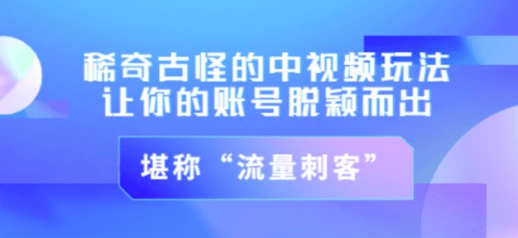 不讲李·稀奇古怪的冷门中视频冷门玩法，让你的账号脱颖而出，成为流量刺客！（图文+视频）| 网创圈
