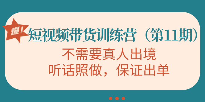 视频带货训练营，不需要真人出境，听话照做，保证出单（第11期）| 网创圈