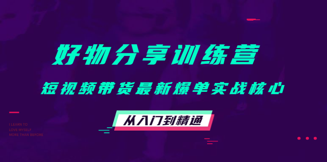好物分享训练营：短视频带货最新爆单实战核心，从入门到精通| 网创圈