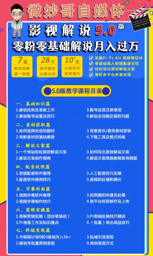 图片[2]| 微妙哥影视解说5.0版视频课程，零粉丝零基础解说，小白也能月入过万| 网创圈