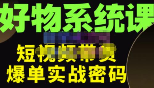 大嘴·好物短视频带货解析，学完你将懂的短视频带货底层逻辑，做出能表现的短视频| 网创圈