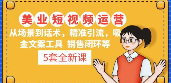 5套·美业短视频运营课从场景到话术·精准引流·吸金文案工具·销售闭环等| 网创圈