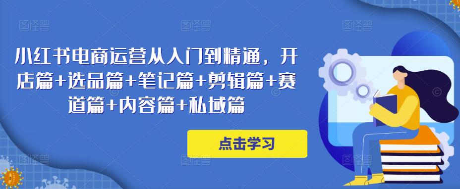小红书电商运营从入门到精通，开店篇+选品篇+笔记篇+剪辑篇+赛道篇+内容篇+私域篇| 网创圈