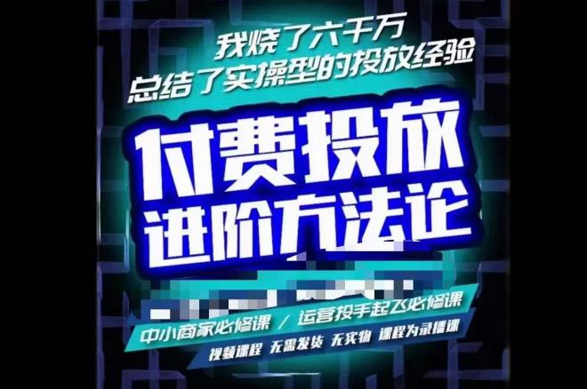 苏酒儿·抖音付费投放进阶课程，烧了六千万总结了实操型投放经验，运营投手起飞必修课| 网创圈