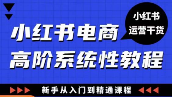 小红书电商高阶系统教程，新手从入门到精通系统课| 网创圈