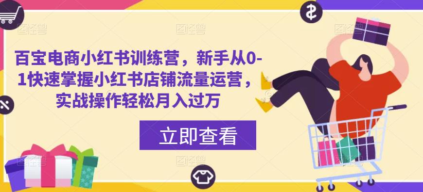 百宝电商小红书训练营，新手从0-1快速掌握小红书店铺流量运营，实战操作轻松月入过万| 网创圈