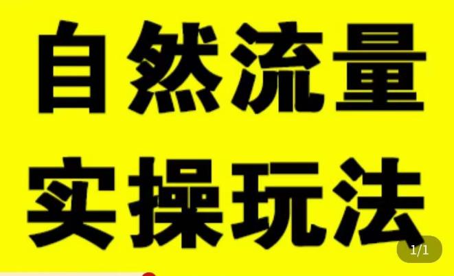 拼多多自然流量天花板，拼多多自然流的实操玩法，自然流量是怎么来的，如何开车带来自然流等知识| 网创圈