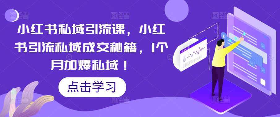 小红书私域引流课，小红书引流私域成交秘籍，1个月加爆私域！| 网创圈