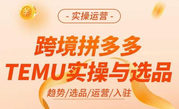 跨境拼多多TEMU实操与选品，​掌握平台运营方法技巧，选品避坑12条标准，爆款的底层思路等| 网创圈