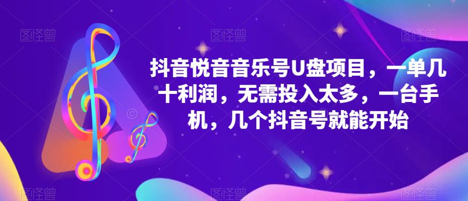 抖音音乐号U盘项目，一单几十利润，无需投入太多，一台手机，几个抖音号就能开始| 网创圈