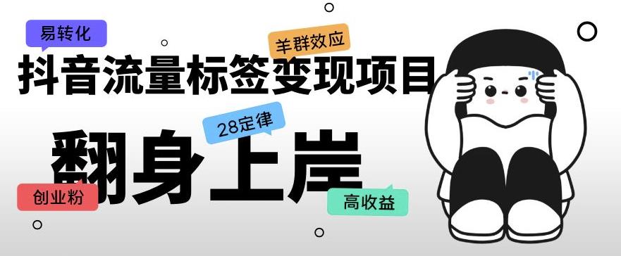 抖音流量标签变现项目，抖音创业粉轻松转化，单价高收益简单| 网创圈