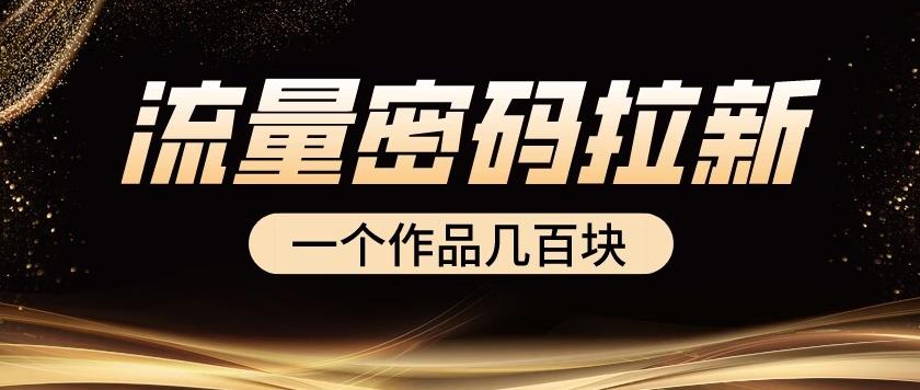 流量密码拉新项目， 一个作品几百块| 网创圈