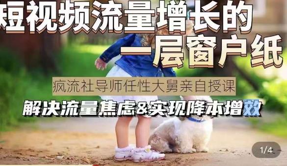 任性大舅·宠物行业短视频运营课(不讲废话)，短视频流量增长的一层窗户纸，解决流量焦虑&实现降本增效| 网创圈