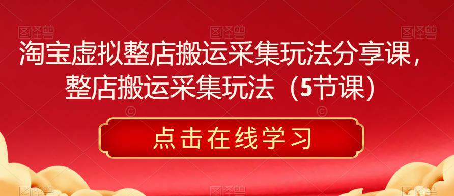 淘宝虚拟整店搬运采集玩法分享课，整店搬运采集玩法（5节课）| 网创圈