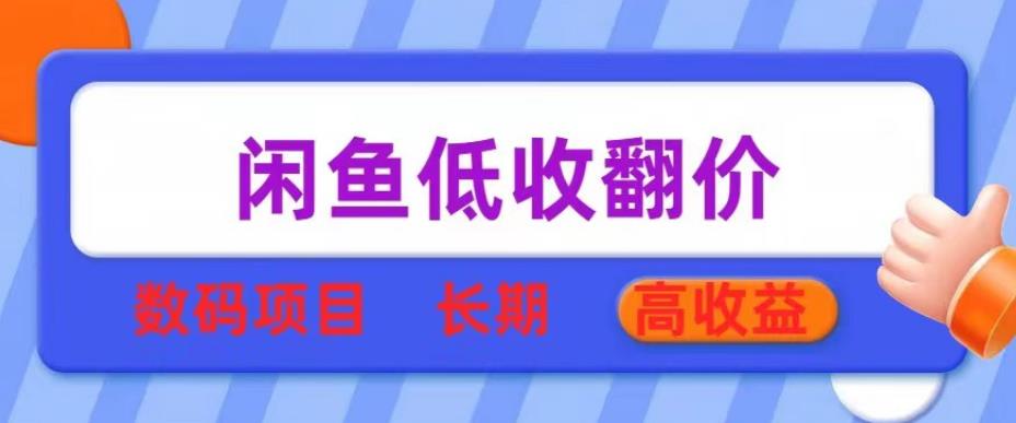 闲鱼低收翻价数码暴利项目，长期高收益【揭秘】| 网创圈