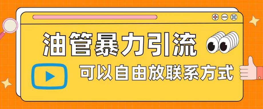 油管暴力引流，可以自由放联系方式【揭秘】| 网创圈