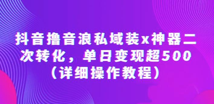 抖音撸音浪私域装x神器二次转化，单日变现超500（详细操作教程）【揭秘】| 网创圈