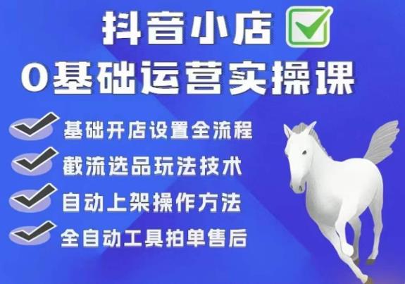 白马电商·0基础抖店运营实操课，基础开店设置全流程，截流选品玩法技术| 网创圈