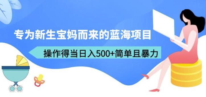 专为新生宝妈而来的蓝海项目，操作得当日入500+简单且暴力（教程+工具）【揭秘】| 网创圈