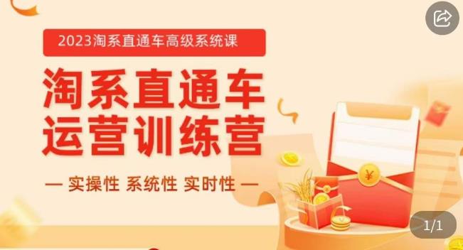冠东·2023淘系直通车高级系统课，​实操性，系统性，实时性，直通车完整体系教学| 网创圈