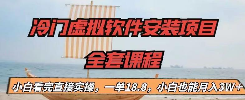 冷门虚拟软件安装项目，一单18.8，小白也能月入3W＋【揭秘】| 网创圈