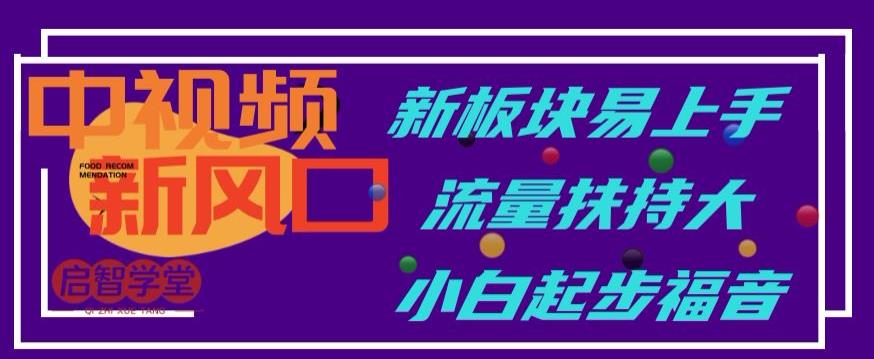 中视频新风口，新板块易上手，流量扶持大，小白起步福音【揭秘】| 网创圈