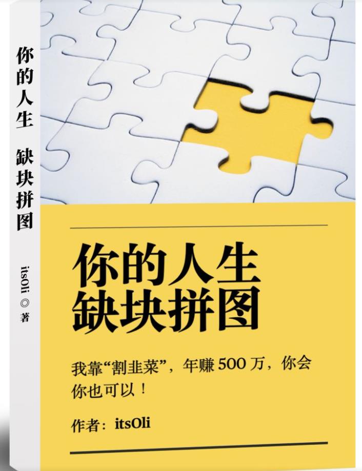 某高赞电子书《你的人生，缺块拼图——我靠“割韭菜”，年赚500万，你会你也可以》| 网创圈