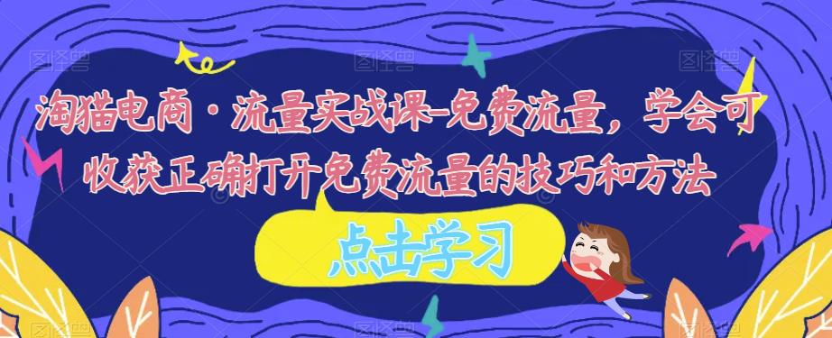 淘猫电商·流量实战课-免费流量，学会可收获正确打开免费流量的技巧和方法| 网创圈