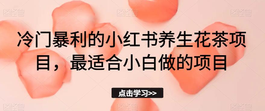 冷门暴利的小红书养生花茶项目，最适合小白做的项目【揭秘】| 网创圈