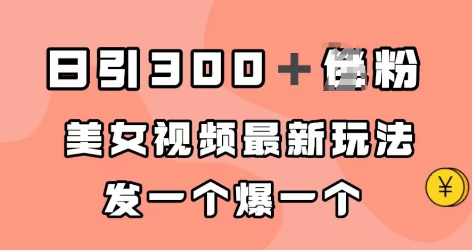 日引300＋男粉，美女视频最新玩法，发一个爆一个【揭秘】| 网创圈