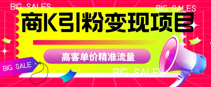 商K引粉变现项目，高客单价精准流量【揭秘】| 网创圈