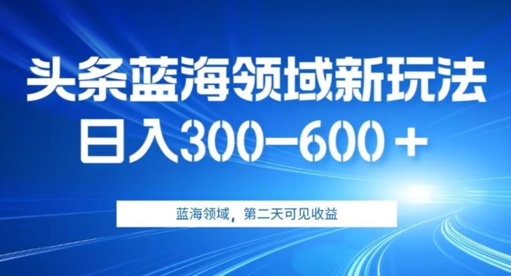 AI头条野路子蓝海领域新玩法2.0，日入300-600＋，附保姆级教程【揭秘】| 网创圈
