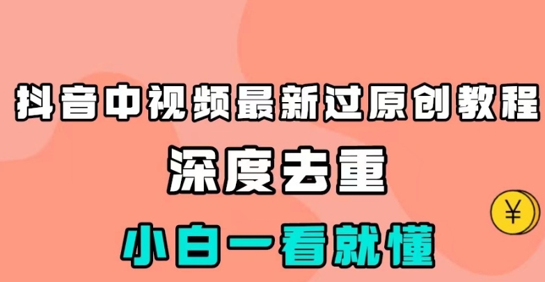 抖音中视频最新过原创教程，深度去重，小白一看就懂【揭秘】| 副业网