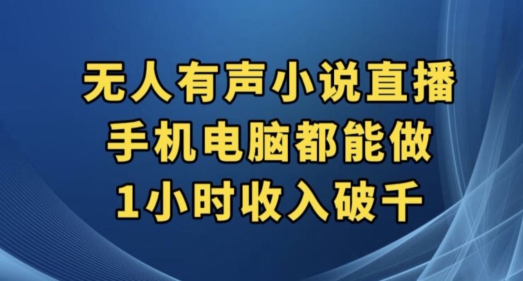 抖音无人有声小说直播，手机电脑都能做，1小时收入破千【揭秘】| 网创圈