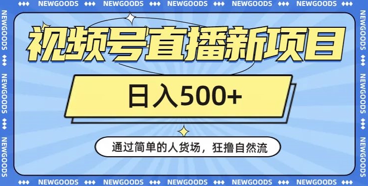 视频号直播新项目，通过简单的人货场，狂撸自然流，日入500+【260G资料】| 网创圈
