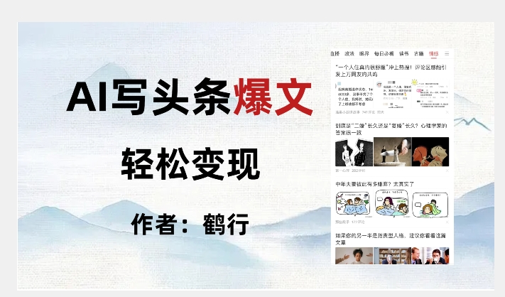 暴力拆解AI写头条爆文，轻松日入500+| 网创圈