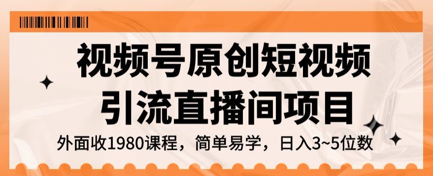 视频号原创短视频引流直播间项目，日入3~5五位数【揭秘】| 网创圈