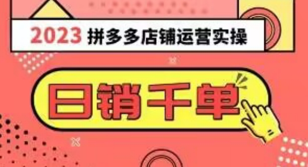 2023拼多多运营实操，每天30分钟日销1000＋，爆款选品技巧大全（10节课）| 网创圈