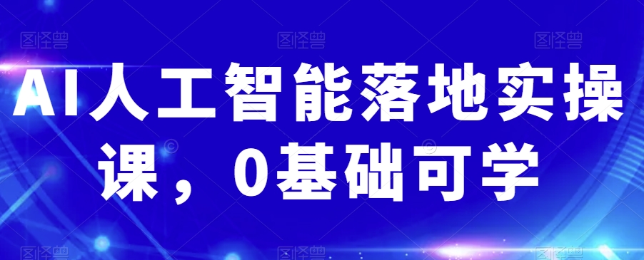 AI人工智能落地实操课，0基础可学| 网创圈