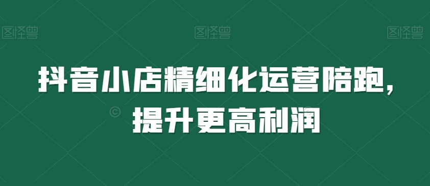 抖音小店精细化运营陪跑，提升更高利润| 网创圈