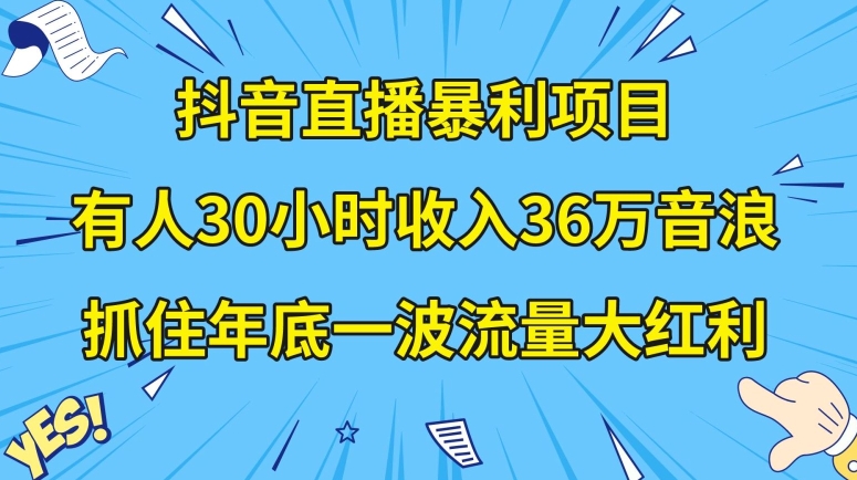 抖音直播暴利项目，有人30小时收入36万音浪，公司宣传片年会视频制作，抓住年底一波流量大红利【揭秘】| 网创圈