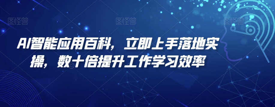 AI智能应用百科，​立即上手落地实操，数十倍提升工作学习效率| 网创圈