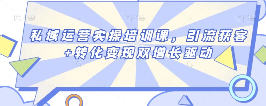 私域运营实操培训课，引流获客+转化变现双增长驱动| 网创圈