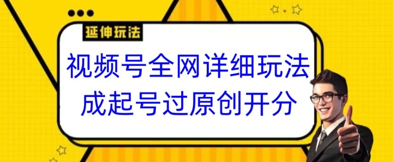 视频号全网最详细玩法，起号过原创开分成，单号日入300+| 网创圈